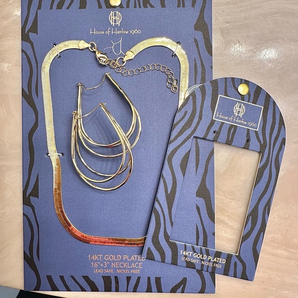 House of Harlow herringbone earring, set new with tags - Picture 4 of 5